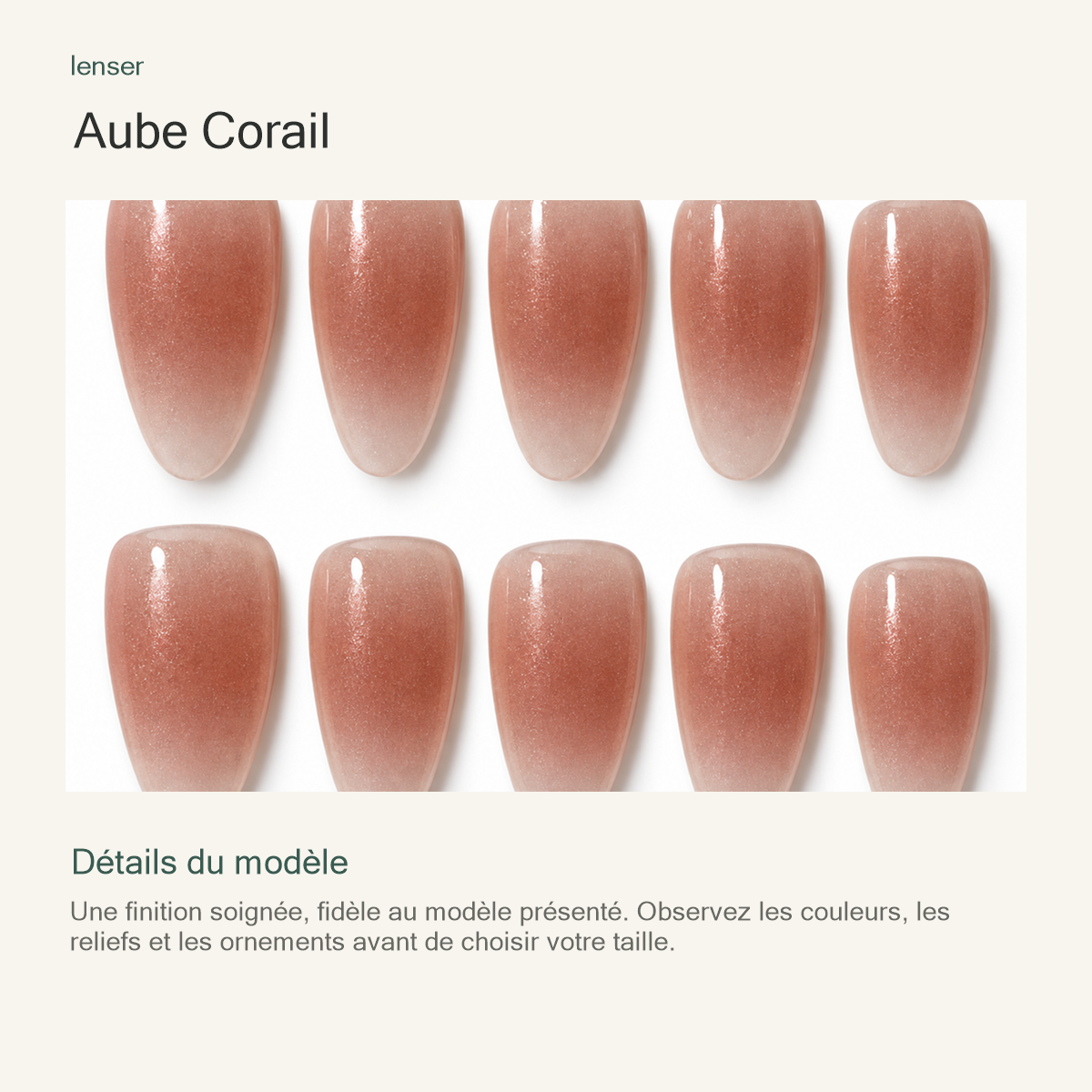Aube Corail — présentation des détails