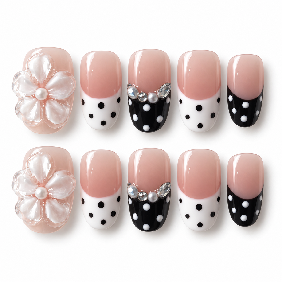 Bal des Pois — faux ongles lenser sur fond blanc