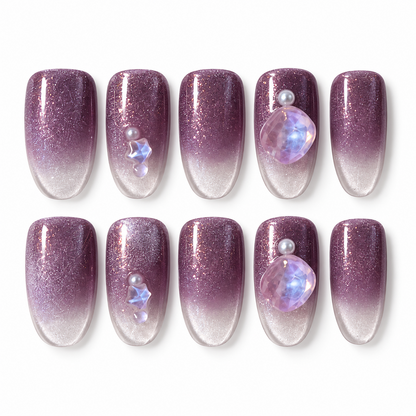 Éclat de Lilas — faux ongles lenser sur fond blanc