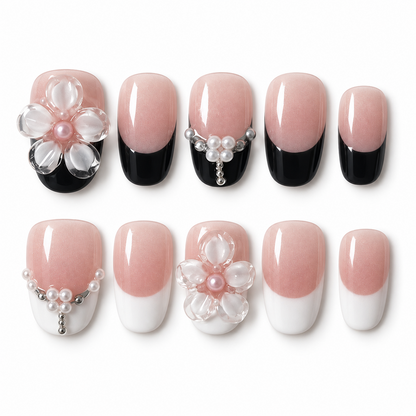 Fleur Graphique — faux ongles lenser sur fond blanc